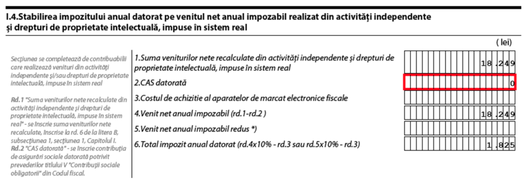 Model completare a declaratiei unice 9